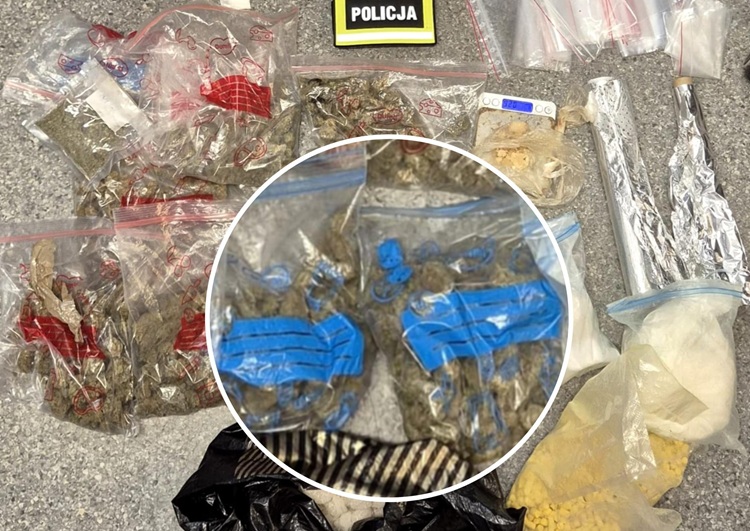 Kryminalni z Wejherowa zatrzymali mężczyznę za posiadanie i obrót znaczną ilością narkotyków. 2,5 kilograma narkotyków schował w kanapie.