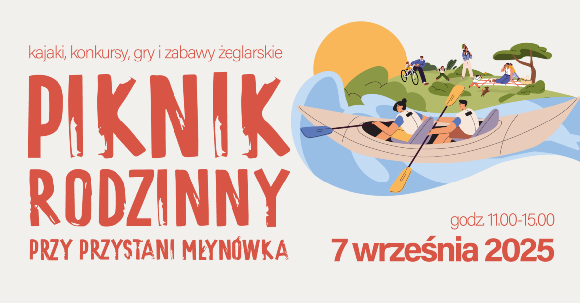 Rodzinny piknik kajakowy przy przystani Młynówka na Wyspie Sobieszewskiej