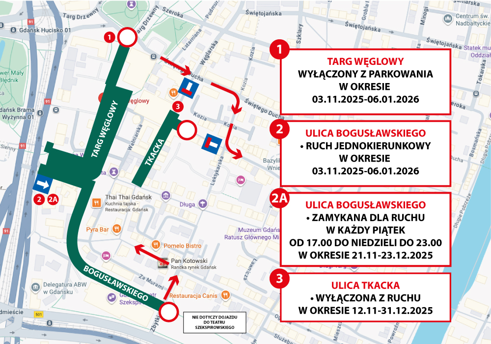Jarmark Bożonarodzeniowy Gdańsk Zamknięte Ulice
