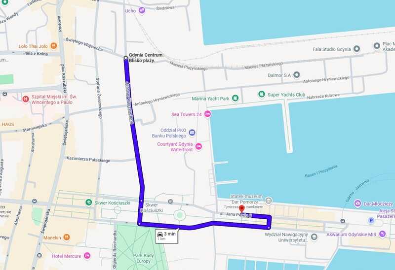 Dojazd do ORP Błyskawica (mat. prasowe gdynia.pl)