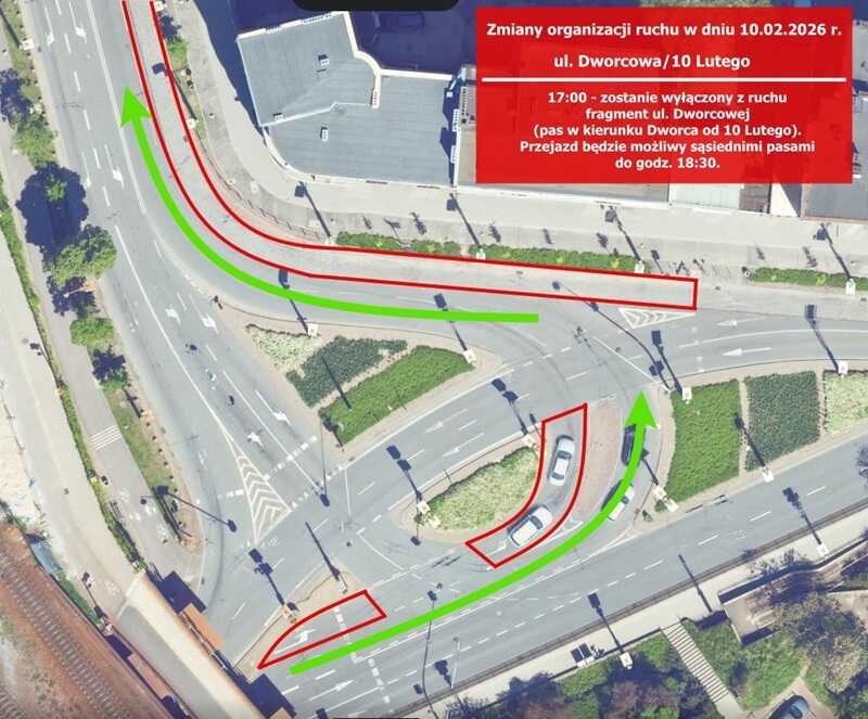 Zmiany w organizacji ruchu: ul. Dworcowa i 10 Lutego (mat. prasowe gdynia.pl)