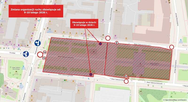 Zmiany w organizacji ruchu 9-10 lutego (mat. prasowe gdynia.pl)