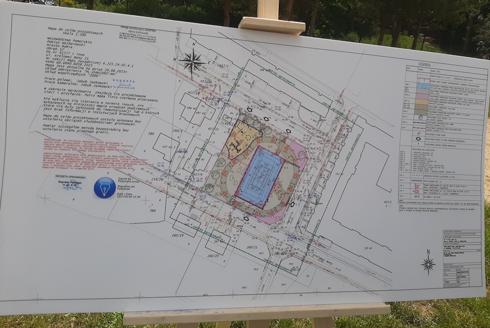 Plan zagospodarowania kompleksu sportowo-rekreacyjnego przy ulicach Jagiełły i Królowej Bony na Osiedlu Królewskim w Rumi