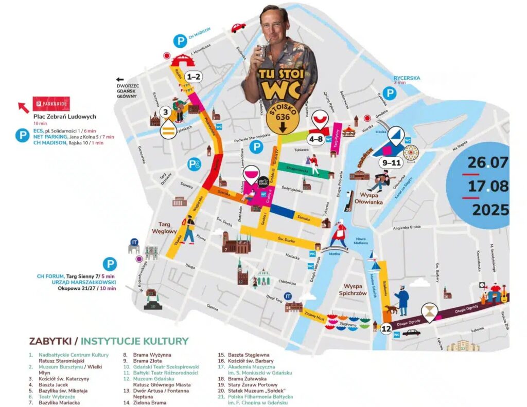 Mapa lokalizacji stoiska Wojciecha Cejrowskiego (nr 636) na Jarmarku św. Dominika